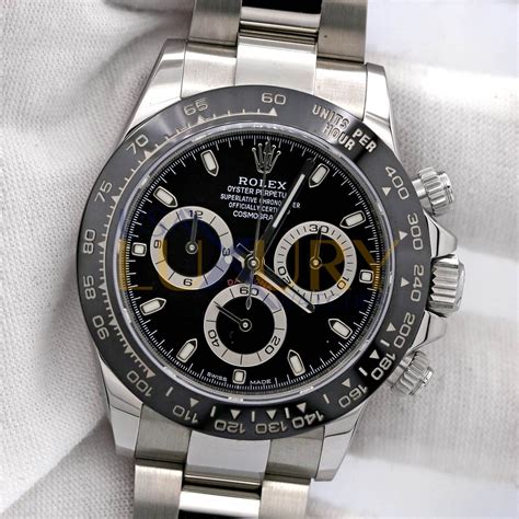 black cosmograph rolex stainless steel